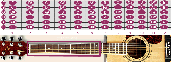 guitar fretboard notes